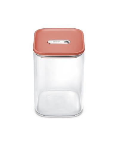 Caraway 4 qt Glass Airtight Food Storage Container with Lid - color: Perracotta, size: 4qt Container