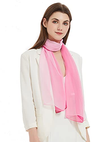 PANTONIGHT Long Chiffon Sheer Scarf Gradient Shaded Colors Lightweight Scarf For Womens - color: Col 701