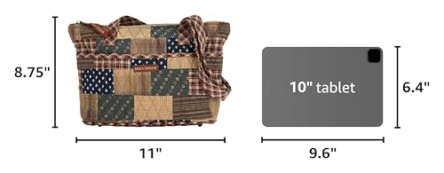 Bella Taylor Small Tote, Quilted Shoulder Bag for Women - color: Primitive Patch