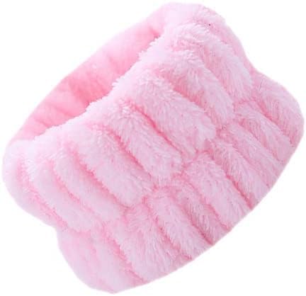 2 Pcs Spa Face Washing Wristbands,Microfiber Wrist Towels Absorbent Facial Elastic Wristbands Makeup Wash Wrist Towels,Reusable Absorbent Stop Water Run Down Arms (Blue,Pink)