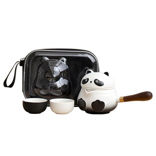 TBACW Chinese Gongfu Travel Tea Set (Panda Design) - color: Panda 1 Pot 2 Cups