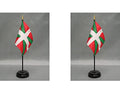 2 Basque Lands Mini Desk Flags with Stands for Office or Tabletop Display - color: Basque Lands