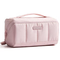 NISHEL Travel Makeup Bag for women, Organizer Pouch Cosmetic Case - color: Pink