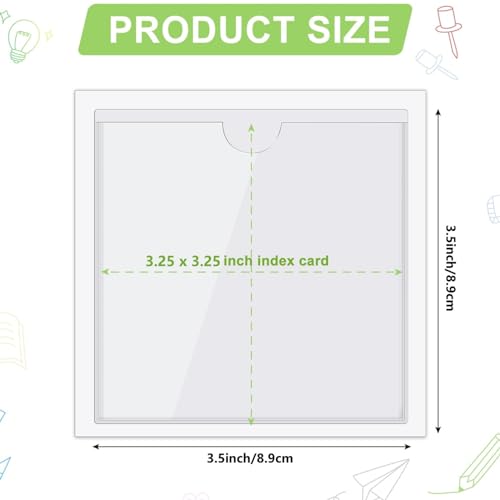 Chinco 30 Pcs Self Adhesive Clear Index Card Pockets,3.5 x 3.5 Inches - size: 3.5 x 3.5 Inches