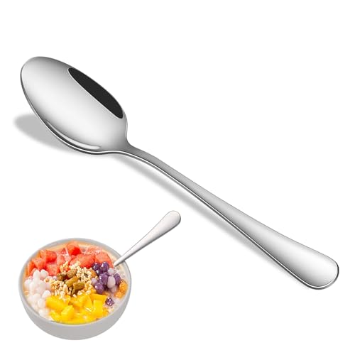 Dinner Spoon Set,8-Piece 7.3 Inch Soup Spoons,Premium Food Grade Stainless Steel Table Spoon,Durable Metal Tablespoon,Dishwasher Safe Silverware Spoons - size: 8-Piece(Silver)