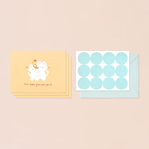 Monolike Day-by-day Card, Gureum's Daily Life ver.1 - Mix 36 Mini Single cards, 36 envelopes, 36 stickers Package - color: Gureum's daily life ver.1