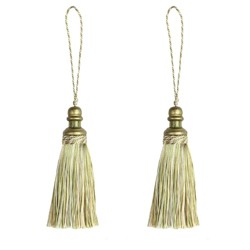 2 Pack Tassel Key Tassel with Loops for Home Decoration - color: Mix Green, size: 2 Pack
