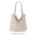 KALIDI Women Corduroy Tote Bag Zipper Casual Tote's Handbag Big Capacity Shoulder Bag with Pockets - color: Cream White