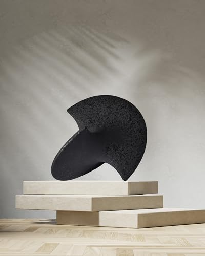 UPWOIGH Black Abstract Balancing Sculpture, 5.12 x 7.28 x 5.12 Inch - color: Black Ceramic Inspired Décor