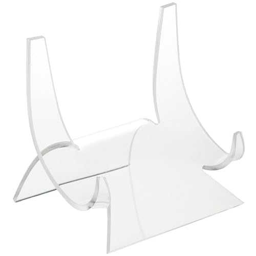 Plymor Clear Acrylic Double-Scoop Display Easel, 5.875" H x 5.75" W x 5.0625" D - size: 5.875" x 5.75" x 5.0625"