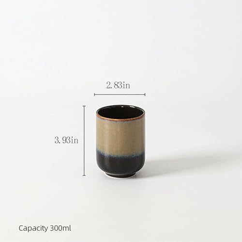 Large Ceramic Tea Set, Chinese Tea Cup, Coffee Cup, Ceramic Mate Tea Cup Set 4 Piece (4 colors) - color: 4 colors