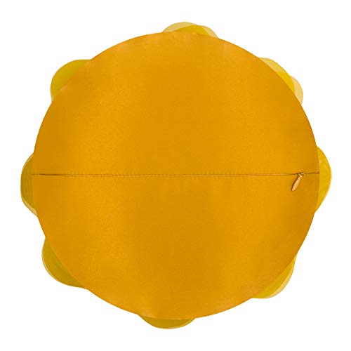 JWH Stereo Flower Throw Pillow Covers Aesthetic Decorative Floral Accent Pillow Cases Round Cushion Handmade Pillowcase for Bedroom Bed Couch Living Room 12 Inch Mustard Brown - color: Brown, size: 12" x 12" (Pack of 1)
