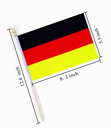 25Pack Small Germany Flag Handheld Mini German Flag on Stick 5x8 Inch - color: Germany