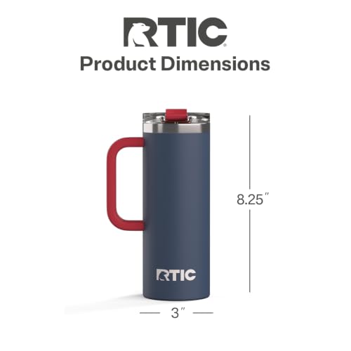 RTIC 20oz Road Trip Travel Mug with Lid and Handle, Patriot - color: Patriot, size: 20 Ounces