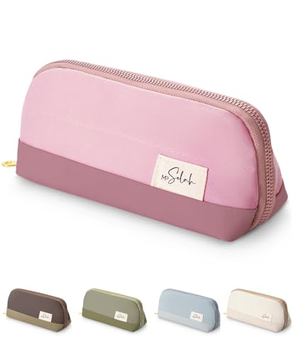 Mr. Pen- Wide-Opening Pencil Case, Triangle Design - color: Rose Pink