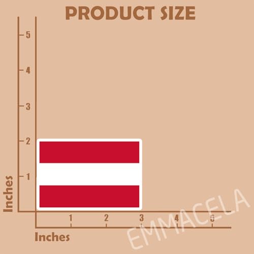 (3PCS) Austria Flag Stickers, Austrian Sticker Countries Flag Waterproof Vinyl Decals For Laptops, Tumblers, Water Bottles, Books, Scrapbooks, Size 3 x 2 Inch - color: Austria
