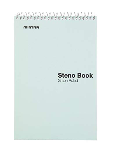 Mintra Office Steno Books Set - Top-Spiral Bound, Graph Ruled, 70 White Sheets, Poly Pastel Color Covered Notebooks for Office, Professional, School & Work, Note-taking, Writing Pads, 6"x9", 4 Pack - color: Pastel Colors 4pk, size: Graph Ruled