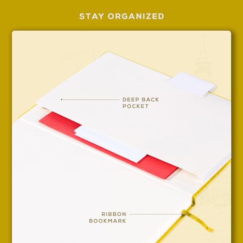 BEECHMORE BOOKS Lined Journal Notebook, 8.5" x 11.5", A4 160 Lined Pages, Hardcover Leather Journals for Women, Men, Writing and Notebooks for Work - 120 GSM Thick Paper, Gifts Box Included - color: Sunshine Yellow, size: A4 - 8.5" x 11.5" Large