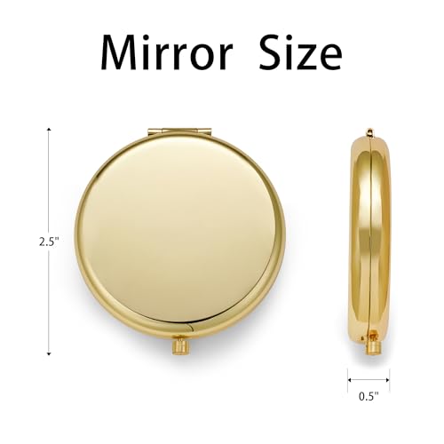 Compact Mirror for Purse, Metal Round Shell, Double-Sided 1X/12X Magnifying, Portable Travel Makeup Mirror, Mini Pocket Mirror, Mix, 4 Packs - color: Multi Color