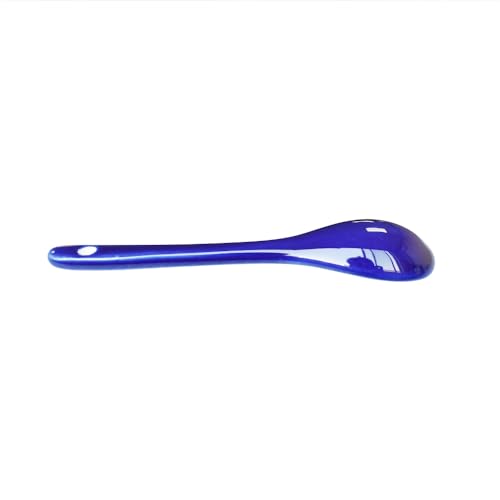 Blue 6 pcs Porcelain Egg Spoons Ceramic Spoons 4.7 inch Coffee Dessert Yogurt Tea Milky Tea - style: Blue