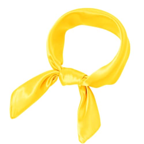 1 Piece of Square Satin Scarf Wrap Ribbon Neck Scarfs Halloween Retro Costume (23.62" x 23.62") - color: Yellow