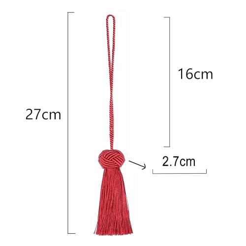 BEL AVENIR 8 Pcs Elegant Polyester Key Tassel Colorful Craft Tassels Charms - color: Red