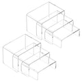 NIUBEE Acrylic Risers Display Stand 2 Set, Clear Display Risers Shelf,3x3x5 - size: (3,3,5)" x2Set