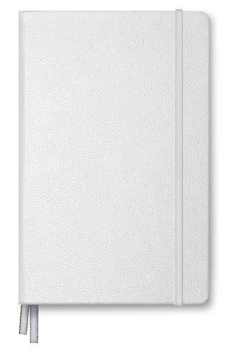 Minimalism Art, Premium Hard Cover Notebook Journal, Classic 5" x 8.3", 122 Numbered Pages, Gusseted Pocket, Ribbon Bookmark, Extra Thick Ink-Proof Paper 120gsm, San Francisco (Ruled, White) - color: White, style: Ruled