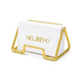 Business Card Holder for Desk, Gold Business Card Display Stand - color: gold