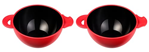 Ozeri Earth Ramen Bowl 6-Piece Set, Made from Plant-Derived and Other Natural Materials, Red with Black - color: Red with Black