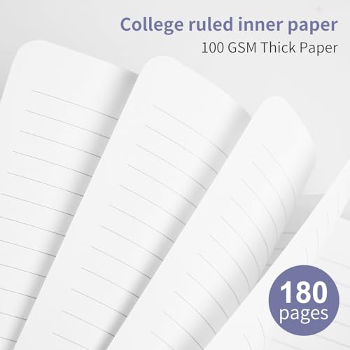 Spiral Notebook - 7.24" x 10" College Ruled Journal with Inner Pockets and 180 Pages, PU Leather Cover Business Journal, Twin-Wire Binding Notebook Perfect for Office & Home School Supplies Violet - color: 005-Violet-1pack, size: B5-180 pages