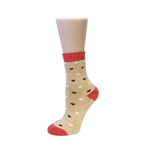 Bowbear Women’s 5-Pair Vintage Pattern Wool Socks - color: Sweetheart, size: 9-11