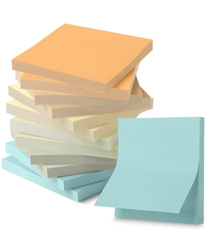 Mr. Pen- Sticky Notes, 3"x3", 12 Pads, 600 Sheets, Colorful - color: Winter