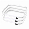 YQBRAO Clear Hard Shell Zipper Cases, 3 Large Travel Organizers, White - color: White, size: 3 Pack(L)
