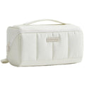 NISHEL Travel Makeup Bag for women, Organizer Pouch Cosmetic Case - color: Beige