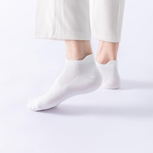 ACCFOD Womens Ankle Socks Athletic Running Low Cut Socks With Tab 6 Pairs - color: White/Black/Gray, size: 6-9