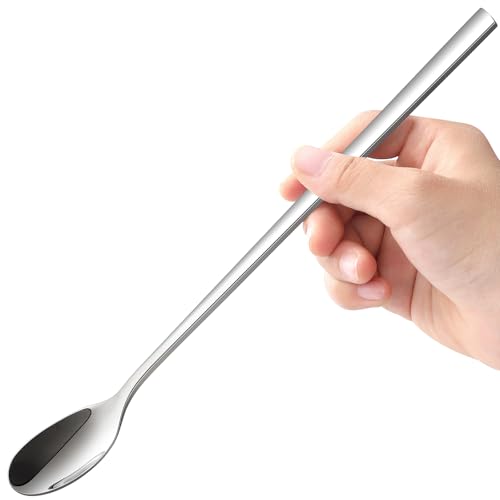 AOOSY 9-In Long Handle Spoon, Coffee Stirrers Ice Tea Spoon,Set of 2 - color: S sliver