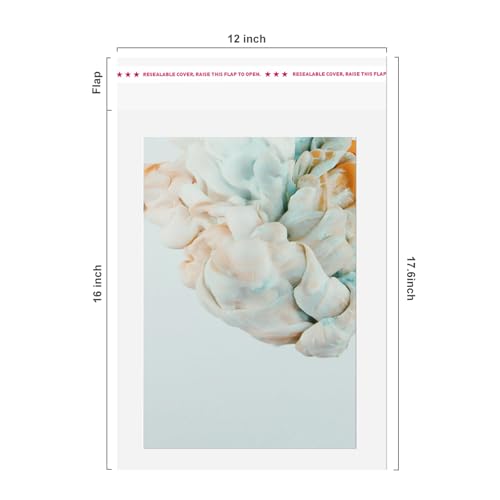 Egofine Self Sealing Cellophane Bags 100 PCS Clear Resealable Sleeves Bags for 12x16 Photo Mats (Bag Size: 12.01x16.02 inches for 12x16 Mats) - color: 12"x16"Pack of 100