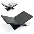 Wooden Book Stand for Display, Large Open Book Holder for Desk - color: Black