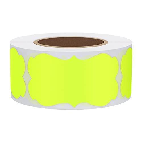 1.25 x 2.28 Inch Fluorescent Yellow Christmas Gift Tags Holiday Present Stickers 300 Total Labels (Fluorescent Yellow) - color: Fluorescent Yellow