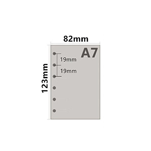 A7 Cornell Design Planner Refill 6 Holes Notebook Binder Refills, A7 College Rule Note Linned Planner Inserts for Filofax 100gsm Paper Pocket Size, 4.84 x 3.23'', Harphia - color: Cornell, size: A7
