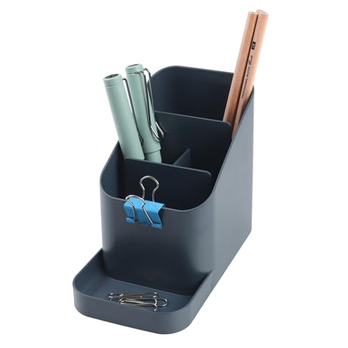 BLUE GINKGO Pen Holder, Desk Organizer, Blue, Made in Korea - color: Prussian Blue, size: HOLDER