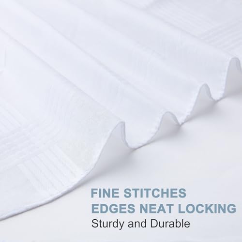 12 Pcs Handkerchiefs for Men, 100% Soft Cotton White Men's Handkerchiefs, Large Classic Hankies for Men