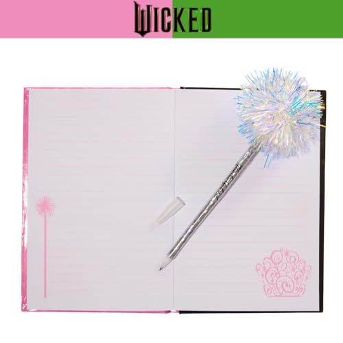 Innovative Designs Wicked Journal Set with Pen & Puffy Sticker Sheet, 5 x 7 Hardcover Lined Notebook, Glinda Journal
