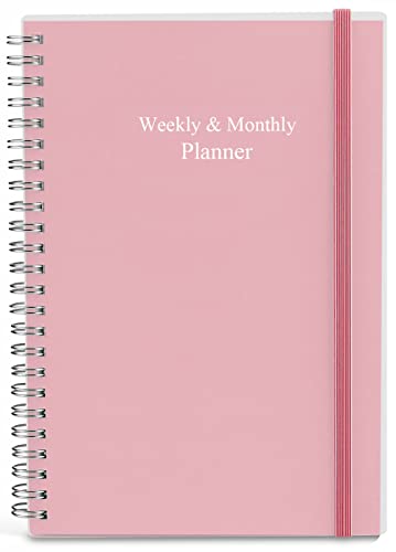 Nokingo Undated Planner for 2026 or Any Year - Weekly & Monthly Organizer Notebook & Journal to Track Goals, 5.85" x 8.25", Perfect to Organize Your Daily Life, Pink Weekly Monthly Planner Undated - style: Pink