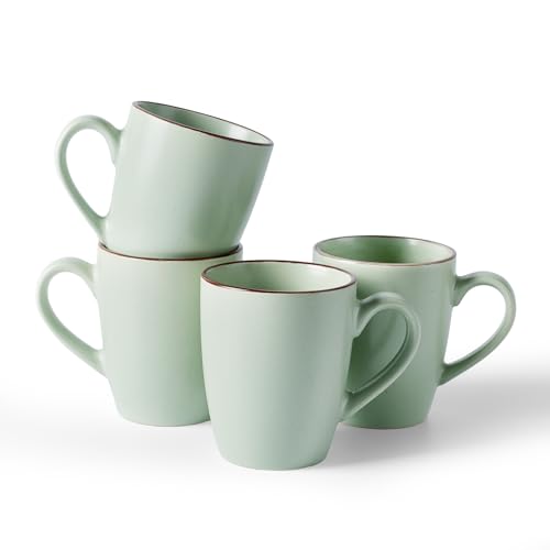 famiware Venus Coffee Mugs Set of 4, 13 oz Ceramic Stoneware Mug Cup Set - color: Light Green, size: 4pcs