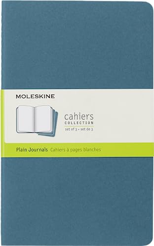 Moleskine Cahier Journal, Soft Cover, Large (5" x 8.25") Ruled/Lined, Black, 80 Pages (Set of 3)
