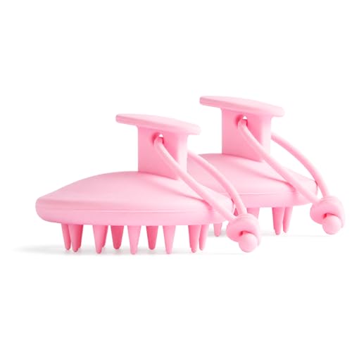 SEVENY Soft Silicone Shampoo Brush, Pink, Pack of 2 - color: Pink