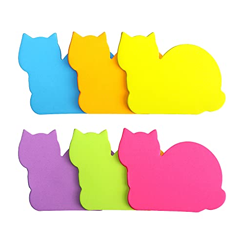 SIMONA Cute Cat Sticky Notes 6 Pads, 450 Sheets - color: 6 Pads