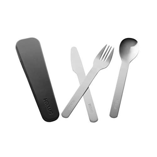 Smash Reusable Stainless Steel Travel Utensils/Cutlery Set with Silicone Case Black - color: Black